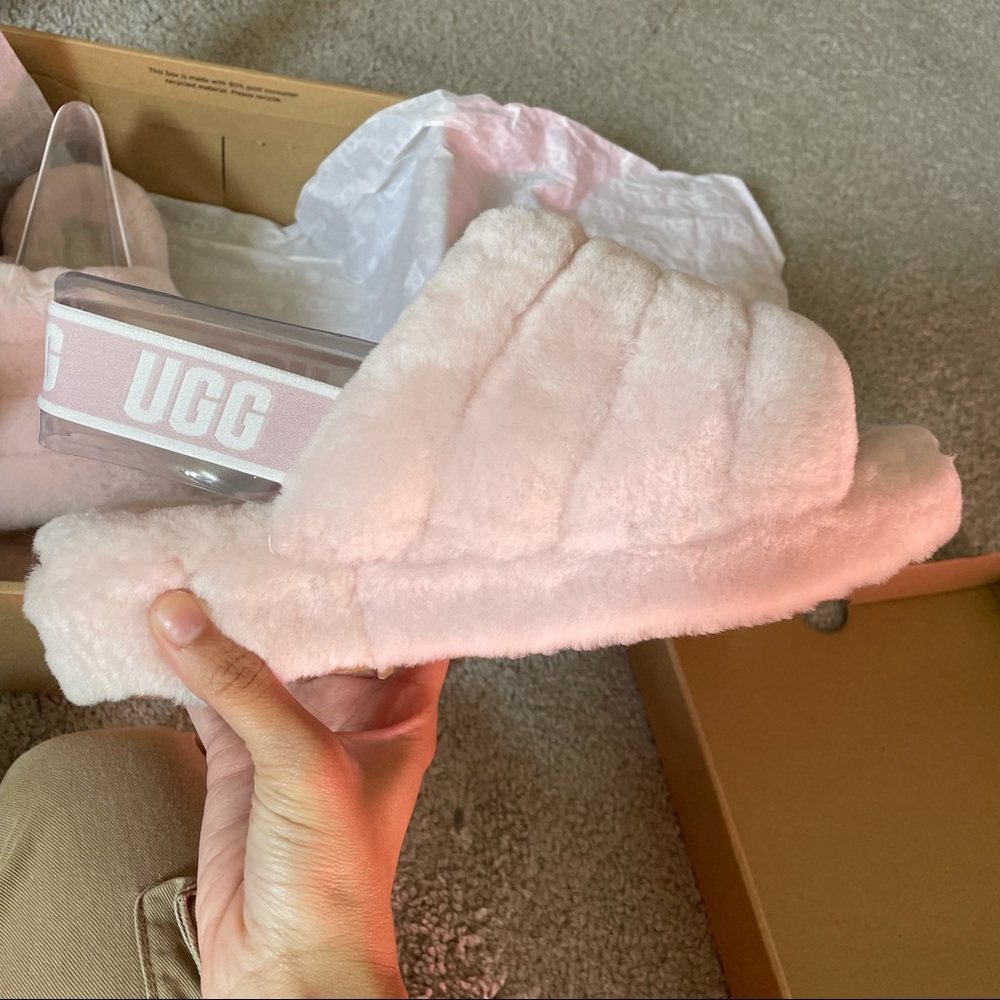 Ugg furry slides